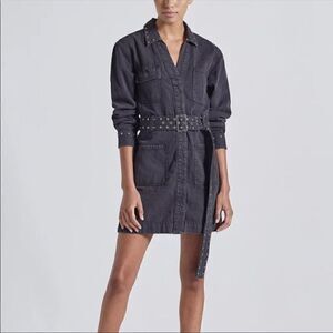 Current/Elliott Debbie Studded Belted Shirt Dress